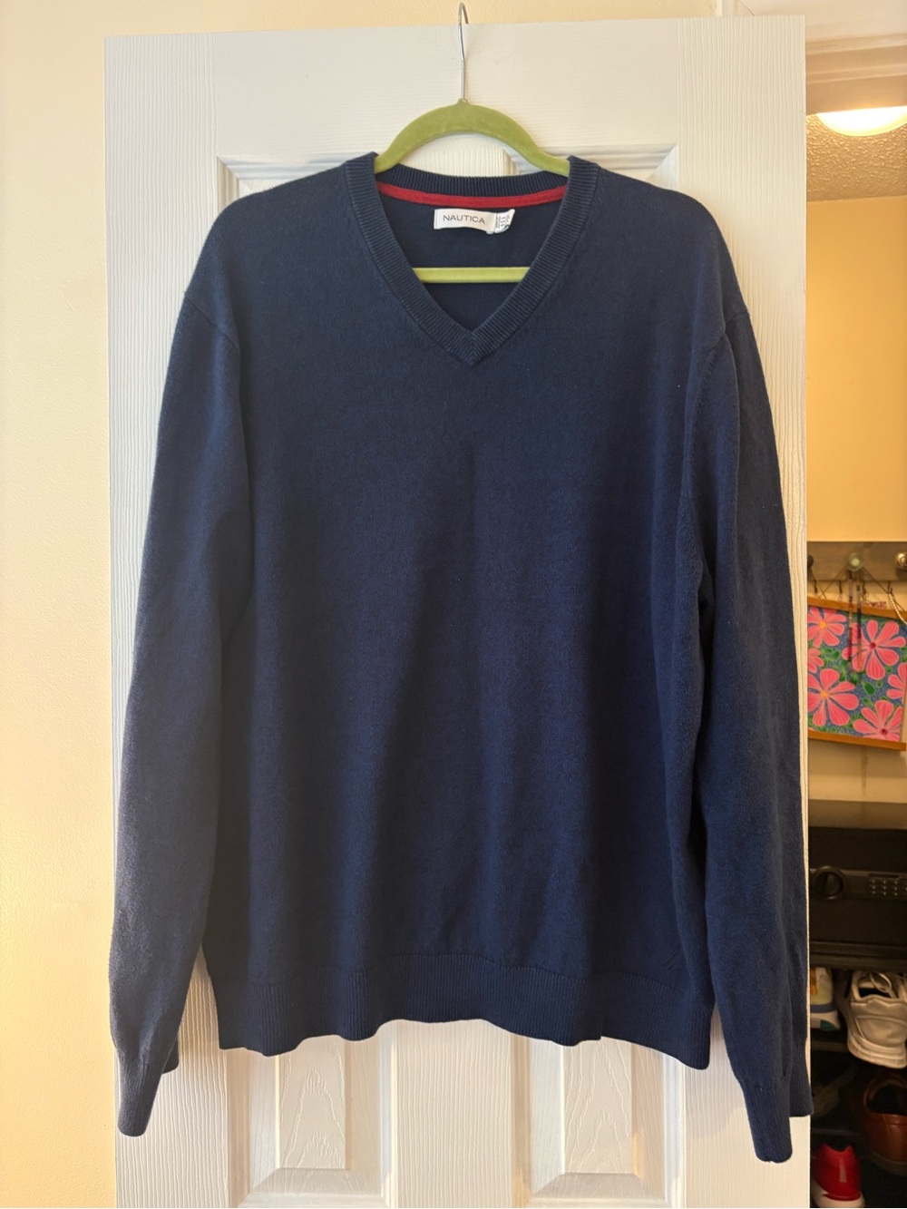 Nautica Men's Dark Navy V-Neck Sweater